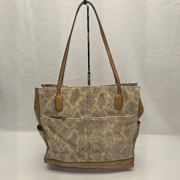 HOBO Handbags - HOBO International Large Snake Embossed Leather Shoulder Bag Laptop Sized (N9)